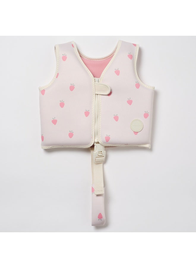 SUNNY LIFE Kids Swim Vest 1–2 Strawberry Sunshine – Toddler Swim Support Vest, Secure Buoyancy Aid for Beginners, Comfortable Safety Flotation for First Water Experiences - Image 1
